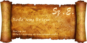 Szávay Erina névjegykártya